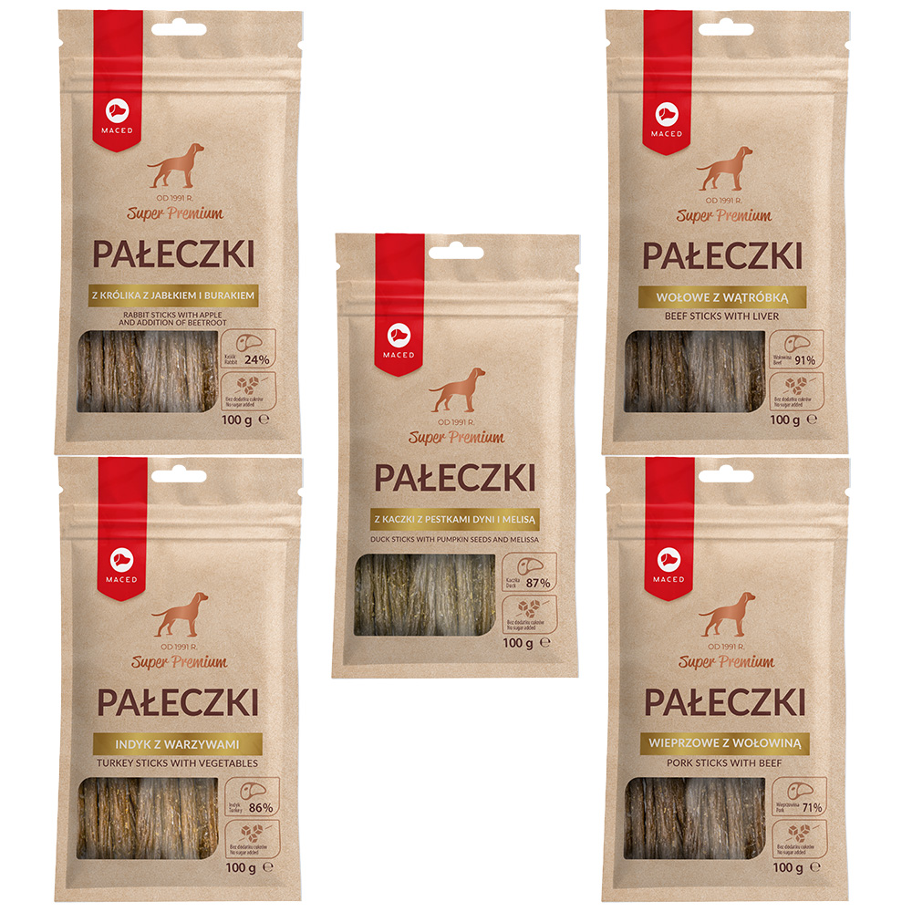 Maced Przysmak dla Psa Pałeczki MIX 5x100g